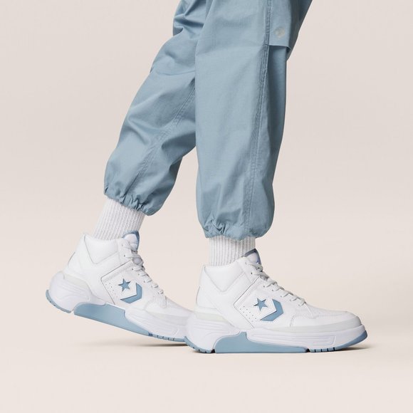 NIB Converse Weapon CX Mid Colorblock White Light Armory Blue 171556C US Mens 10 - Picture 2 of 7